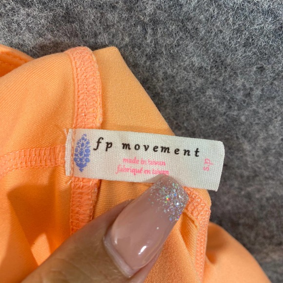 Free People Movement Leggings Small Neon Orange High Rise Infinity Cutout Capri - Picture 10 of 12